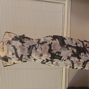 bar iii XL Black/Pink/White Gray Zippered back dress